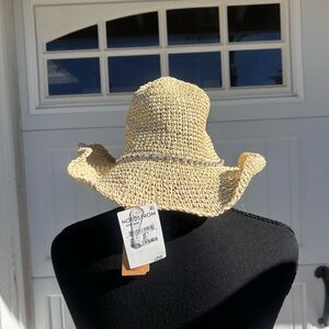 Steve Madden Tan Woven Hat with Bling